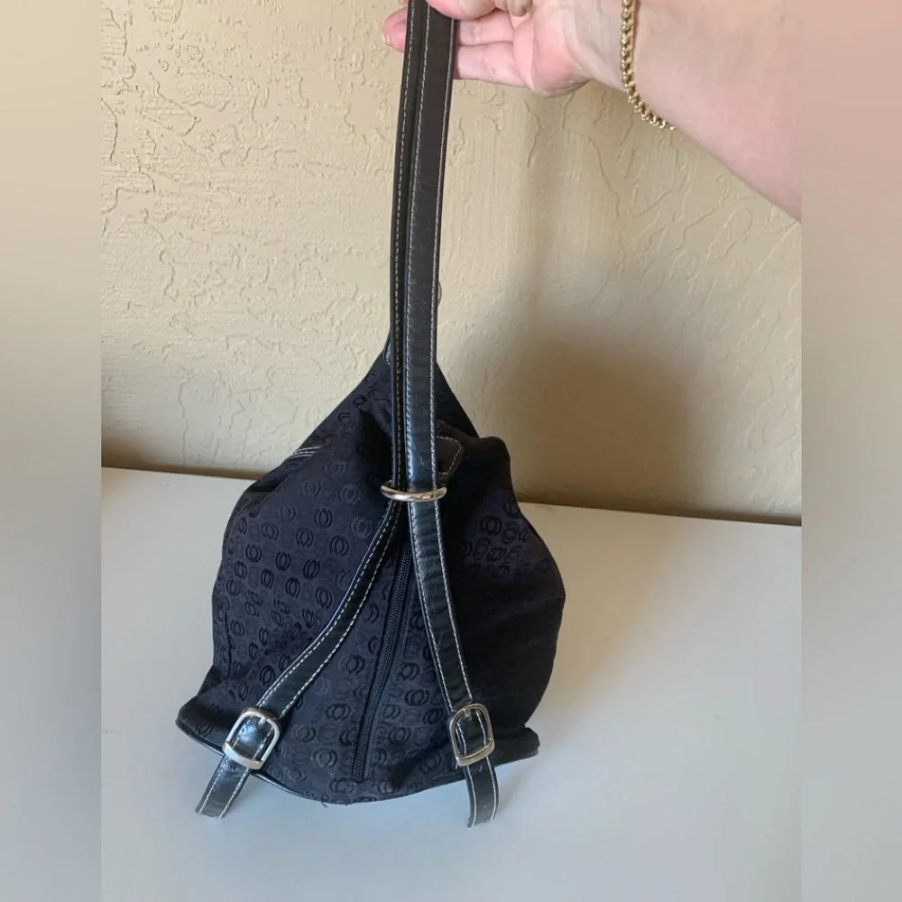 Black Fabric Slingback Backpack